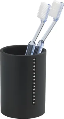 Produktbild von WENKO Zahnputz Becher Bürsten Halter Zahnpasta Bad DIAMOND Schwarz