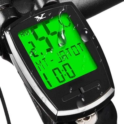 Obrázek produktu pro Bezdrátový cyklopočítač - počítadlo kilometrů - měření jízd na kole - HD LCD displej s podsvícením - 23 funkcí - černý