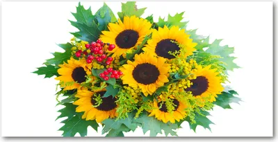 Produktbild von Tulup Glas-Bild -140x70- Wandkunst Dekorative Wand für Küche & Wohnzimmer - Blumen & Pflanzen - Sonnenblumen - Gelb