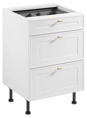 Obrázek produktu pro Šuplíková kuchyňská skříňka SALERNO - šířka 60 cm, bílá + příborník