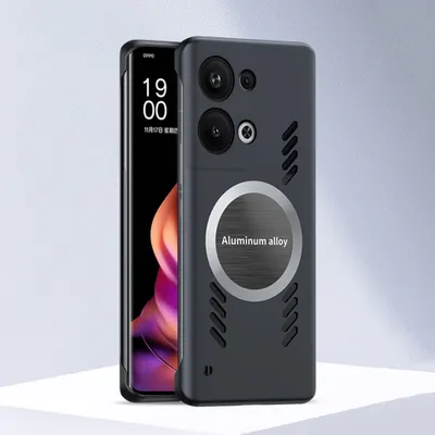 Produktbild von Oppo Reno9 Pro+ Hülle, Frameless PC Matt Kühlabdeckung Loch Wärmeableitung Schutzhülle für Oppo Reno9 Pro+ Schwarz