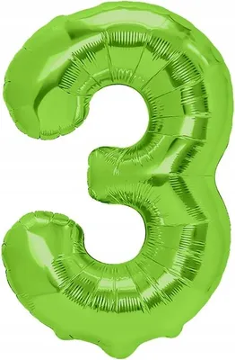Image de Chiffre 3 TROIS Ballon vert anniversaire 100cm