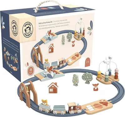 Imagen del producto de Juguete de tren de madera: circuito de tren, a partir de 3 años