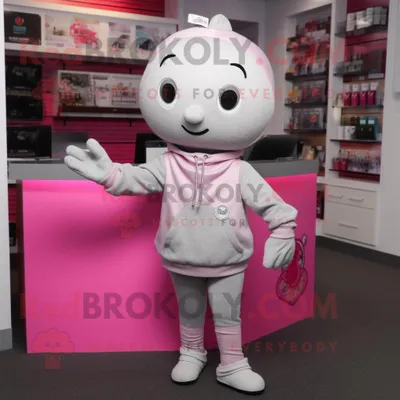 Obrázek produktu pro Stříbrná REDBROKOLY růžová postava maskota oblečená s mikinou a náramky