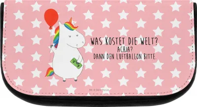 Produktbild von Mr. & Mrs. Panda Organizer Einhorn Luftballon - Rot Pastell - Geschenk, Unicorn, kosmetiktäschchen, Kulturtasche, Necessaire, Freundin, Kulturbeutel, Geld, Make-Up Tasche