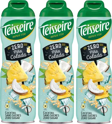 Produktbild von Teisseire Getränke-Sirup Pina Colada 0% 600ml - Cocktails (3er Pack)