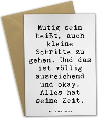 Produktbild von Mr. & Mrs. Panda neujahrskarte Spruch Selbstvertrauen stärken - Weiß - Geschenk, Zuversicht, positiver Weg, osterkarten, babykarte, Grußkarten, einladungskarten, Trost