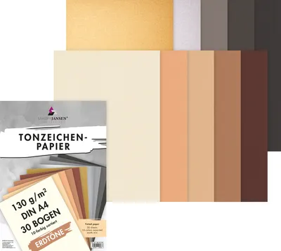 Produktbild von Tonpapier-Sortierung "Erdtöne", A4, 30 Blatt