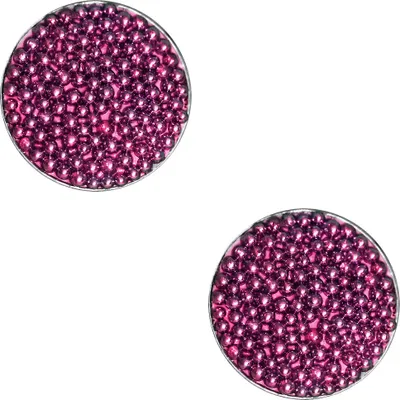 Produktbild von Ohrstecker 925er Sterling Silber mit kleinen Kugeln Größe - 8 mm Farbe - Pink