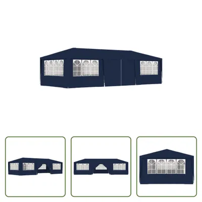 Immagine prodotto di The Living Store Tenda professionale per feste con pareti laterali 4×9 m Blu 90 g/m²
