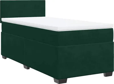 Produktbild von vidaXL Boxspringbett mit Matratze Dunkelgrün 100x200 cm Samt
