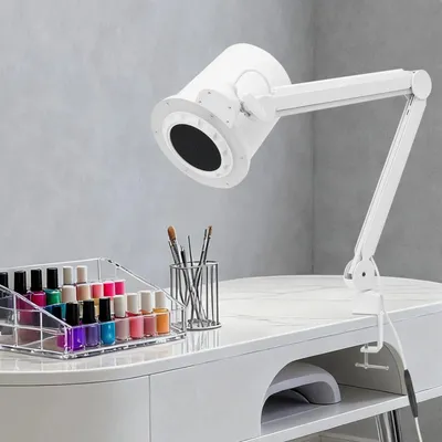 Produktbild von Nagelstaubabsauger - Tischklemme - 55W, 8 m/s Saugkraft - Dimmbares LED-Licht 4000 lm - 10 Stufen 0–4300 U/min - 3000–6000 K, <70 dB - Rot
