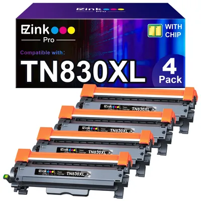 Productafbeelding van TN830XL Compatibele tonercartridges voor Brother-printers - zwart, 4 stuks