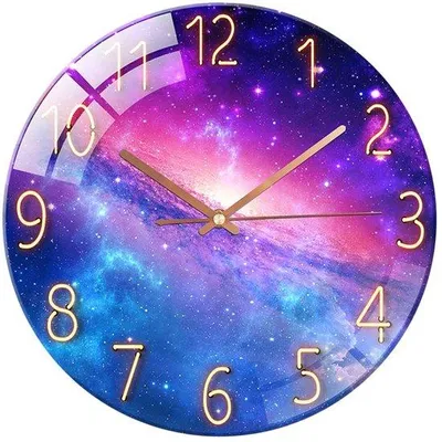 Immagine prodotto di Orologio da parete rotondo in vetro da 30 cm, silenzioso, per soggiorno, cucina, camera da letto, corridoio e ufficio