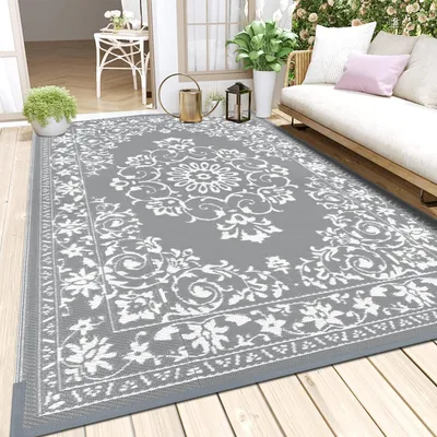 Image de Grand tapis d'extérieur, imperméable, de 270 x 360 cm, idéal pour balcon et terrasse