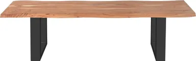 Produktbild von Sitzbank Baumkante 180 cm natur massiv Akazie schwarz ANNI
