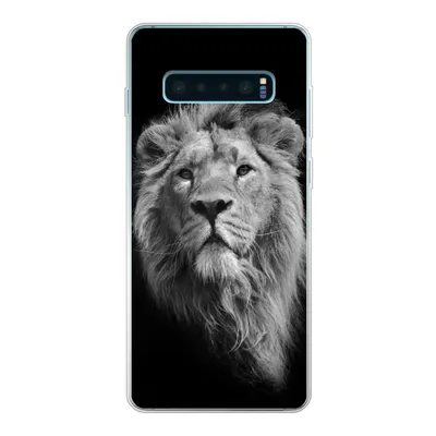 Produktbild von MuchoWow® Handyhülle Schutzhülle Hülle für Samsung Galaxy S10 Plus Löwe - Porträt - Schwarz - Weiß Silikon Softcase Handy Hülle - Schutzhülle