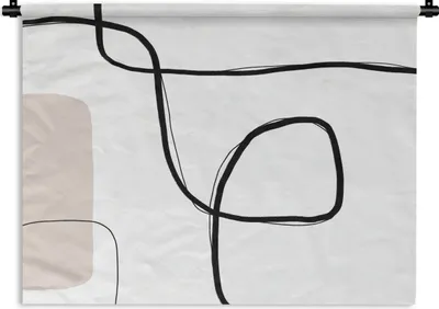 Produktbild von MuchoWow® Wandteppich Wandbehang Abstrakt - Pastell - Minimalismus 90x67.5 cm Tapisserie Dekoration Wandtuch - Fototeppich - Wand-Skulpturen