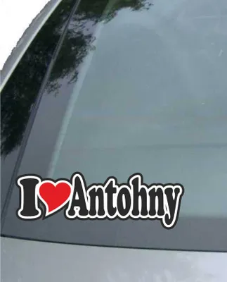Produktbild von INDIGOS UG - Aufkleber / Autoaufkleber I Love Heart - Ich liebe mit Herz 15 cm - I LOVE Antohny - Auto LKW Truck - Sticker mit Namen vom Mann Frau Kind