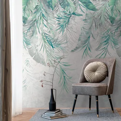 Productafbeelding van Profhome 398191-GU Fotobehang jungle mat grijs groen 1,59 m x 2,8 m