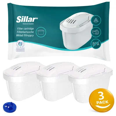 Obrázok produktu pre Filtračné vložky Sillar - 3 kusy | náhradné filtračné vložky pre Dafi Unimax Aquaphor A5 Brita Maxtra+ Philips AWP212/10