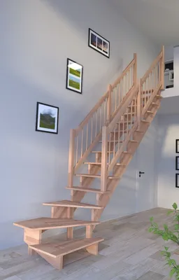 Zdjęcie produktu dla Schody drewniane Lindos (buk) w ¼ spiralne prawe-80 cm-drewniane poręcze-obustronne-bez podstopnic