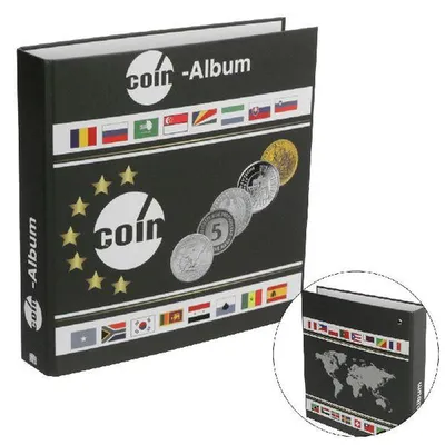 Produktbild von Münzenalbum für Münzen aus aller Welt für verschiedene Münzengrössen. Leerordner ohne Inhalt