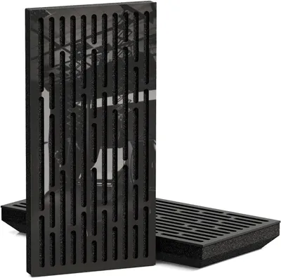 Obrázok produktu pre Balenie 4 kusov – Tenký, zvukovoizolačný akustický panel K1 s difúznou vlastnosťou | 50x25 cm | Reflexia | Hrúbka – Farba: [33 mm | Čierny, lesklý plast]