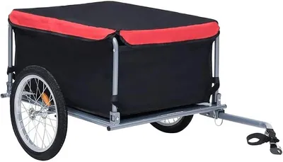 Imagen del producto de Remolque para bicicleta, tipo remolque de carga, para transporte, capacidad de 65 kg, acero, color gris
