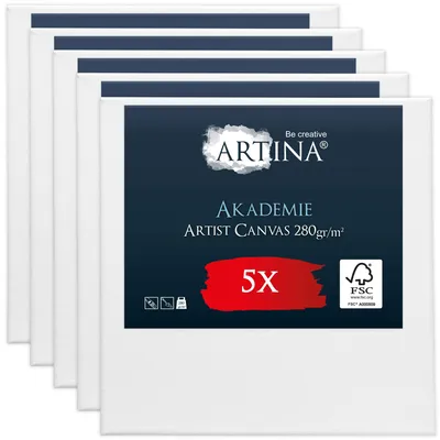 Immagine prodotto di Telaio Artina con tela Academy, 80x80 cm, set da 5 pezzi
