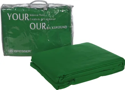 Produktbild von Bresser - F000404 - Y-9 Hintergrundstoff 2,5 x 3m Greenscreen/ Chromakey Grün