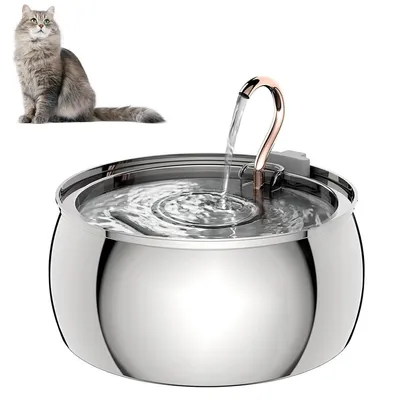 Produktbild von 4L Kupferrohrhahn-Wasserspender für Haustiere, Edelstahl 304, USB-Anschluss, universeller automatischer Wasserspender für Katzen und Hunde