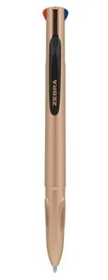 Guľôčkové pero, 0,37 mm, stláčací mechanizmus, 4-farby, ZEBRA "Smooth", rose gold