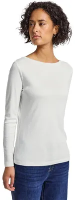 Productafbeelding van Street One Basic langarmshirt, kleur: off-white, maat: 46