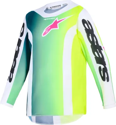 Image de Alpinestars Fluid Portl Jersey Motocross pour jeunes, vert/blanc/noir, S