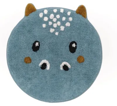 Image de Tapis hippo en coton - Bleu - 50 x 60 cm