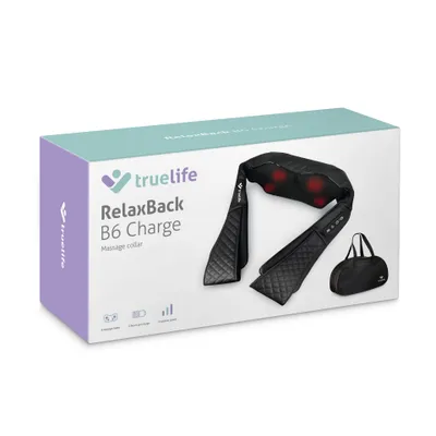 Zdjęcie produktu dla TrueLife RelaxBack B6 Charge – Obroża masująca z akumulatorem, funkcją podgrzewania, 3 poziomami prędkości oraz ergonomicznym kształtem do masażu