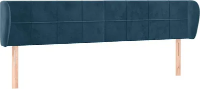 Produktbild von vidaXL Kopfteil mit Ohren Dunkelblau 183x23x78/88 cm Samt