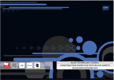 Zdjęcie produktu dla Blok techniczny A4, czarny, 10 kartek