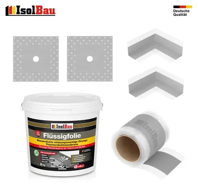 Dichtset Dusche Flüssigfolie 8 kg Dichtband Abdichtset Bad Duschelement Set