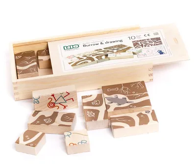 Immagine prodotto di Bajo Puzzle Burrow & Drawings - gioco di posa in cartone colorato per bambini