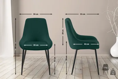 Produktbild von Esszimmerstuhl HLO-CP116 Samt schwarz  grün