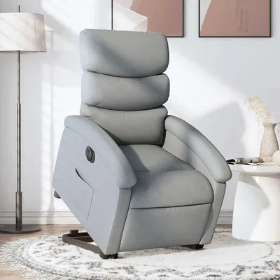 Immagine prodotto di Poltrona reclinabile con ausilio per l'alzata Elettrica Tessuto grigio chiaro