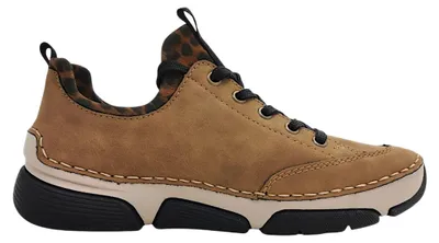 Imagen del producto de Zapatos de mujer Rieker, mocasines, zapatos deportivos con cordones, color marrón, para uso diario