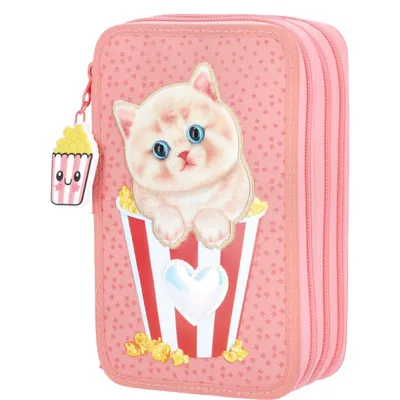 Produktbild von Depesche 3-Fach Federtasche Katzen Applikation TOPModel Cutie Star schwarz