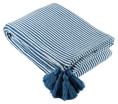 Produktbild von Gestreifte Plaid mit Pompons