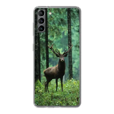 Produktbild von MuchoWow® Handyhülle Schutzhülle Hülle für Samsung Galaxy S21 Plus Hirsche - Wald - Bäume - Tiere - Natur Silikon Softcase Handy Hülle - Handy-Tasche