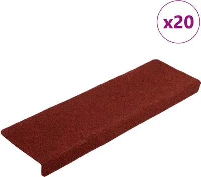 Produktbild von Stufenmatten Selbstklebend 20 Stk. 65x21x4 cm Bordeauxrot Rechteckiger Rand