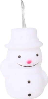 Zdjęcie produktu dla Świąteczne Lampki-Bałwanki LED na Sznurze, Zasilane Bateriami, 10 szt.