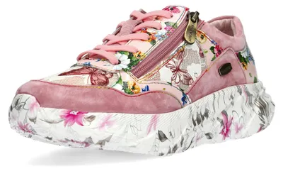 Produktbild von Laura Vita Damen Sneaker Spitze Veloursleder Floralprint Plateau SOFIAO 06, Größe:37 EU, Farbe:Rosa